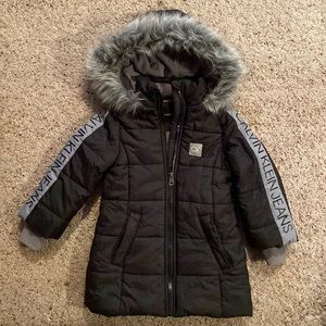 Calvin Klein Jeans Toddler Girls 3T Black Puffer Jacket Brand New No Tags
